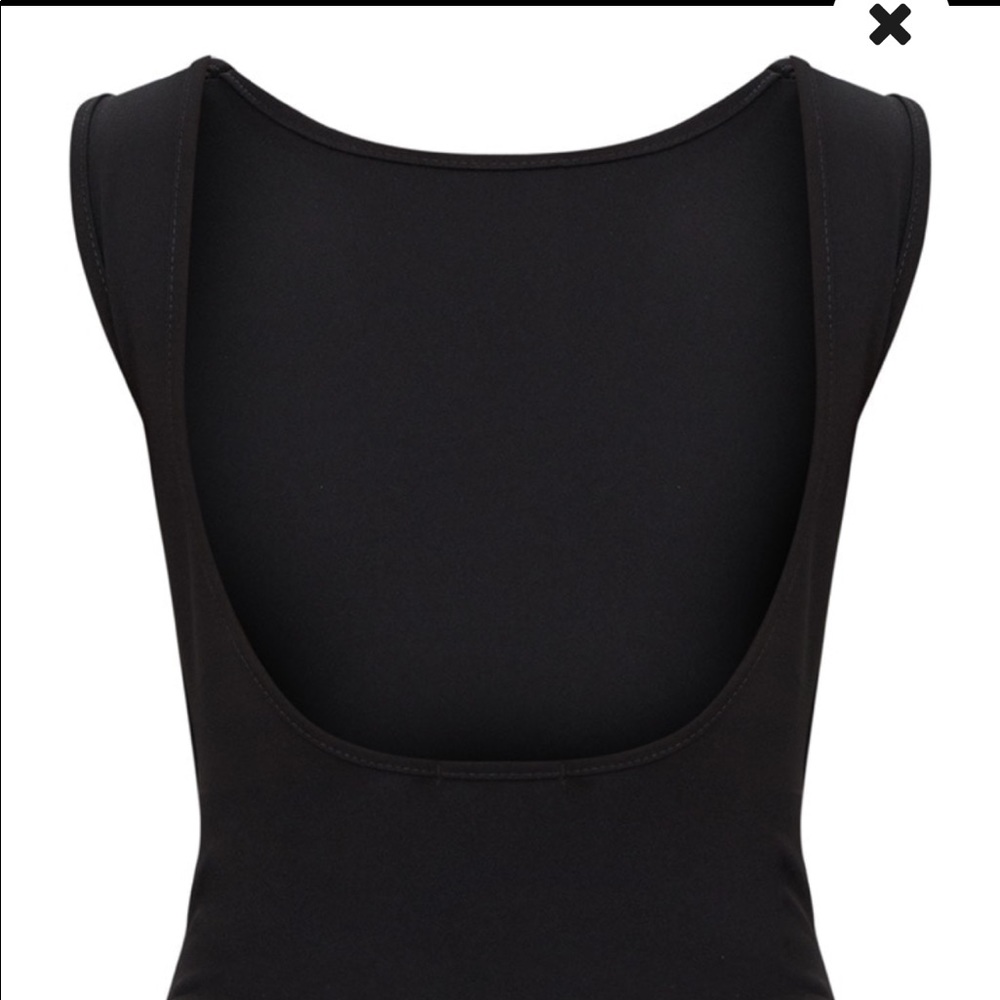 PLT Black crepe side boob thing bodysuit
